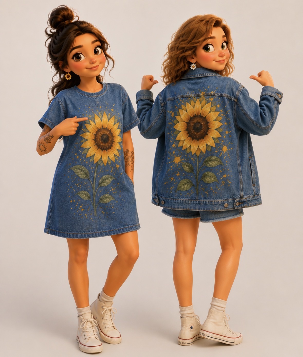 🌻 Jeans - ručně malované