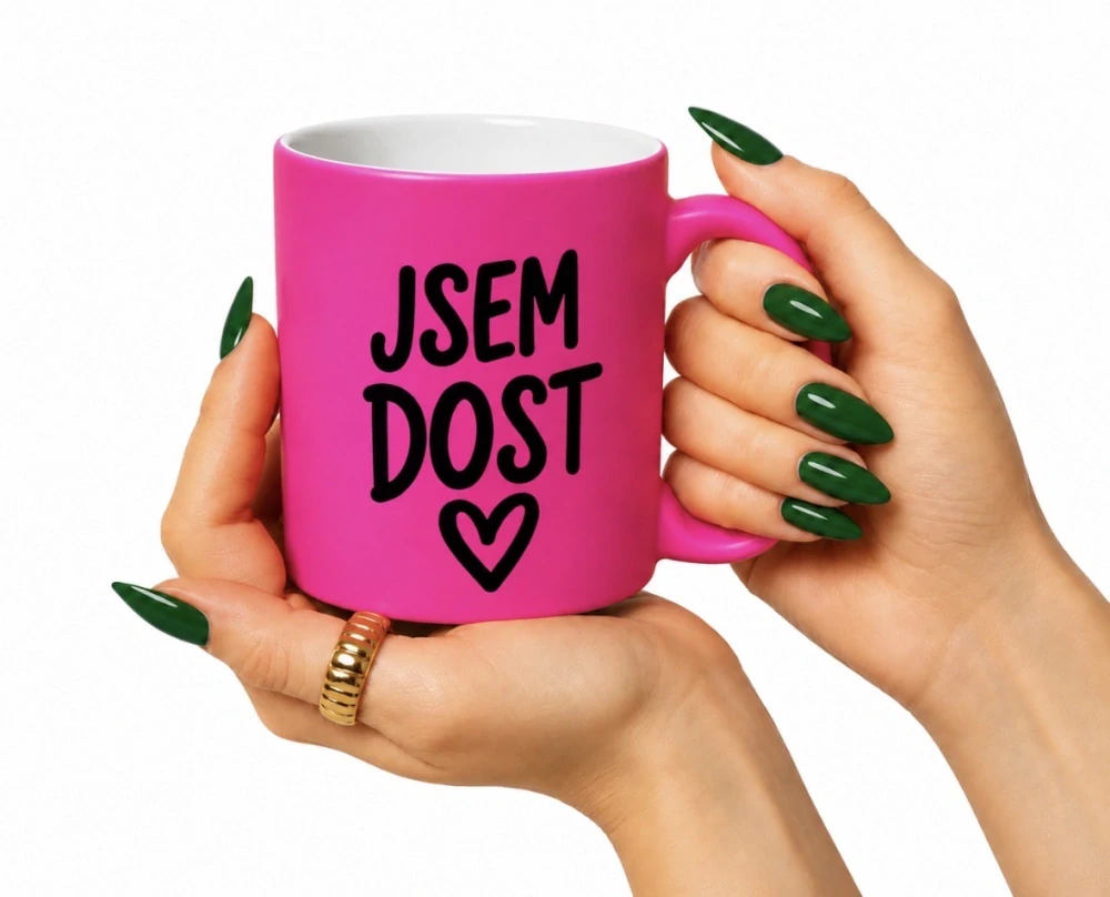 Růžový hrnek JSEM DOST ❤️