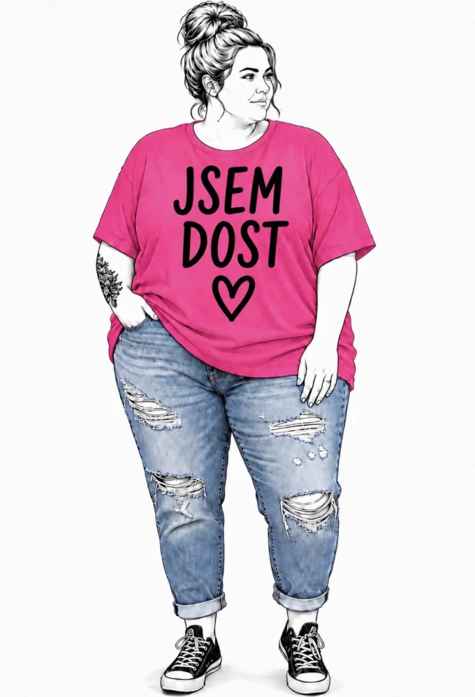 Dámské tričko JSEM DOST ❤️ – Plus Size