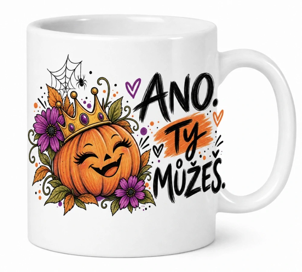 Hrnek ANO, TY MŮŽEŠ! – dýně, podzim & Halloween 🎃