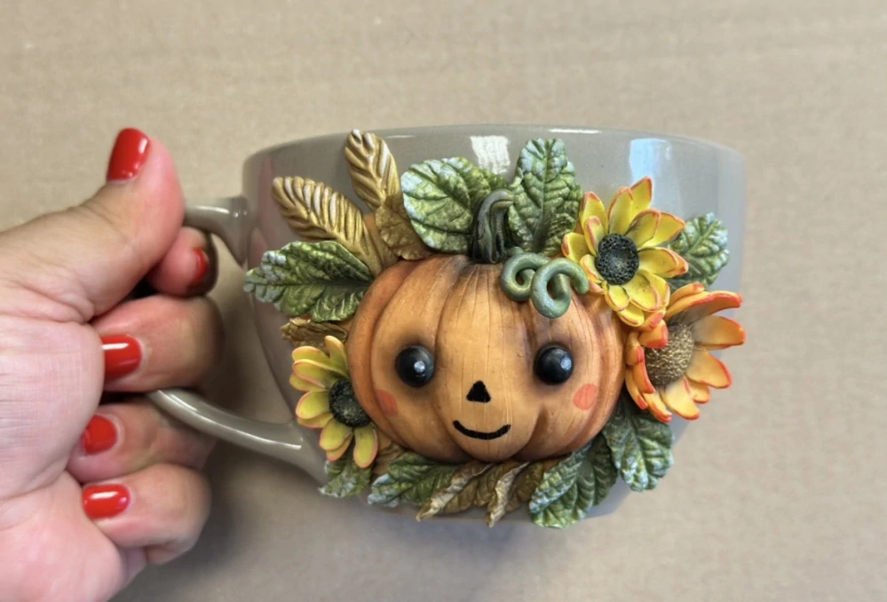 3D hrnek Podzimní dýně – ručně tvořený 🍂🎃🌻