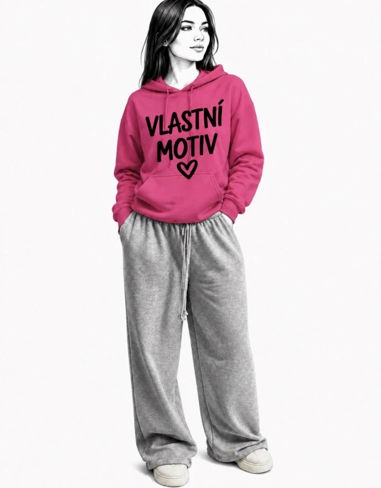Dámská růžová mikina s vlastním motivem