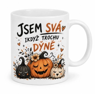 Hrnek JSEM SVÁ, i když trochu dýně 🎃 – podzim & Halloween