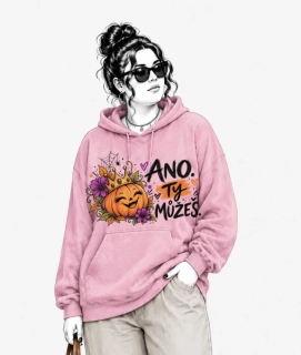Růžová mikina ANO, TY MŮŽEŠ! 🎃 – dýně, podzim & Halloween