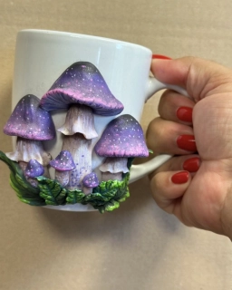3D hrnek Kouzelné fialové houby – ručně tvořený 🍄💜✨