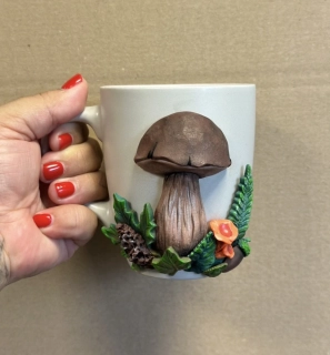 3D hrnek Lesní houba – ručně tvořený 🍄🌿