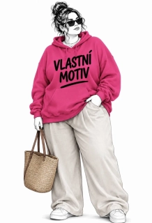 Růžová dámská mikina PLUS SIZE s vlastním motivem