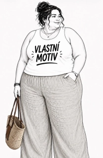 Dámské PLUS SIZE bílé tílko s vlastním motivem